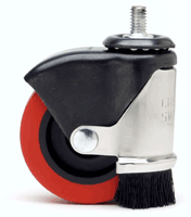 Black oxide Creeper sweeper caster with red wheel